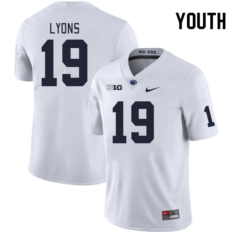 Youth #19 Jameial Lyons Penn State Nittany Lions College Football Jerseys Stitched Sale-White